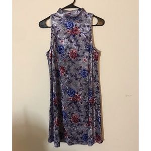 Purple and Pink Velvet Halter Sleeveless Dress by Mudd